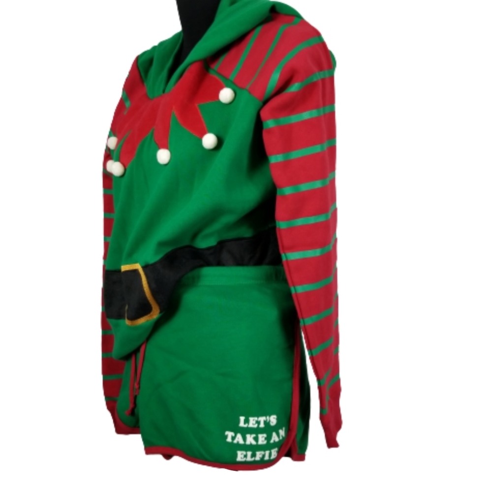 Christmas pajama set womens XL holiday let's take an elfie pj set